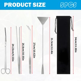 afhgdjr Aquarium ZubehöR4 In 1 Aquarium Reinigungsset Aquarium Werkzeug Set Mit Lang Pinzette Schere Spatel Aquascape Tool Fisch Starter Kits Aquarienpflanzenkies Reinigen FüR Aquarium Unterschrank