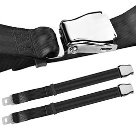 Seat Belt Extension Belt Extension Airplane, 2 Pieces Belt Extension Universal Adjustable Aeroplane Parts Buckle Extension, Seat Belt for Pregnant Travel, 20-80 cm