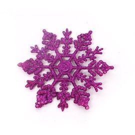 Christmas Tree Decoration Pendant Snowflake Colorful Plastic Snowflake Christmas Day Christmas Tree Accessories (Purple)