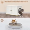 Homhedy Cat Litter Box Enclosure, Cat Washroom Furniture with Metal
