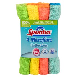 Spontex Microfibre Cloths, Pack of 4