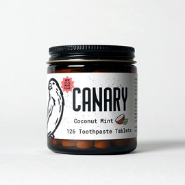 Canary Coconut Mint Toothpaste Tablets - 126 Tablets for Oral Care - Size: 1 month sample pouch - 63 tablets