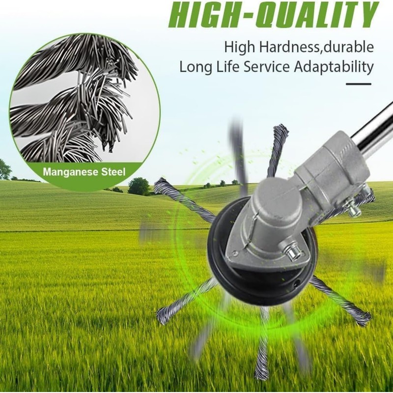 2 Pack 6 Heads Grass Petrol Strimmer Head Steel Wire
