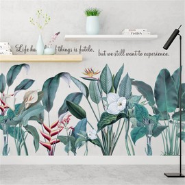 WOHAHA Wall Sticker, Stylish, Plants, Tropical Plants, Leaves, Scenery, Scenery, Life Had a lot of things is futile we still want to experience to English, Wall Sticker, Removable Wallpaper, Wall