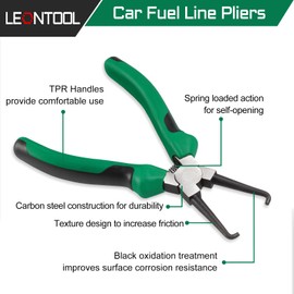 LEONTOOL Fuel Line Pliers 7 Inch Fuel Filter Removal Tool with TPR Handles in-line Fuel Filter Tool Hose Pipe Clip Pliers Fuel Line Disconnect Tool Release Pliers Remover for Auto Maintenance