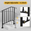 LMYYGOO Steps Wrought Iron Handrail Stair Railing ，2 to 3
