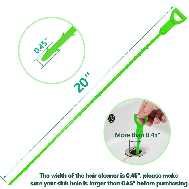 Desatascador de drenaje de pelo Snake – Paquete de 4
