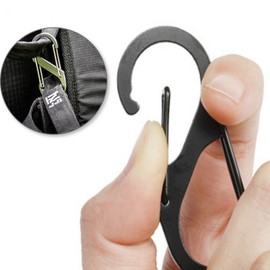 Keychain octagonal carabiner camping multi-purpose connection clip hook black 24ea