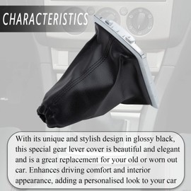 Fictory Car Gear Knob PU Leather Dust Cover, Gear Stick Cover PU Leather Dust Cover, Car Gear Stick Gaiter Dust Cover PU Leather Replacement for Focus 2005-2012