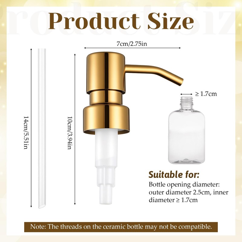 Gold Soap Dispenser Pump Stainless Steel Soap Dispenser Pump Replacement