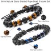 Lava Rock Bracelets for Men, 8mm Lava Rock Bead Tiger