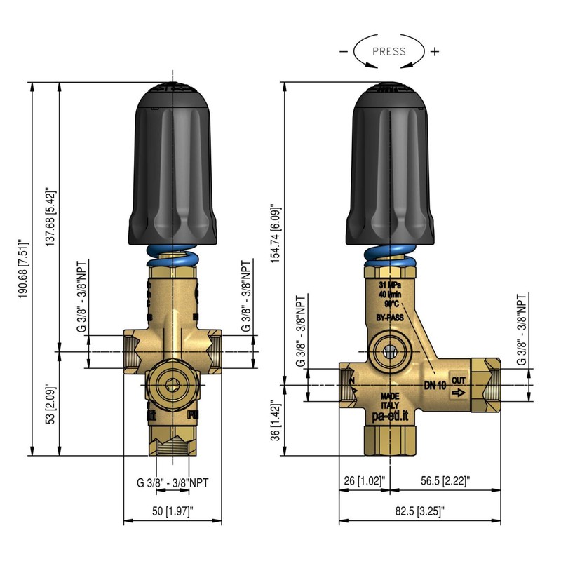 P.A. Unloader Valve Pressure Washer Pump Pulsar 4/Rv – 4500