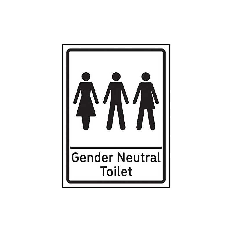 V Safety Gender Neutral Toilet Sign - 150x200mm - 1mm