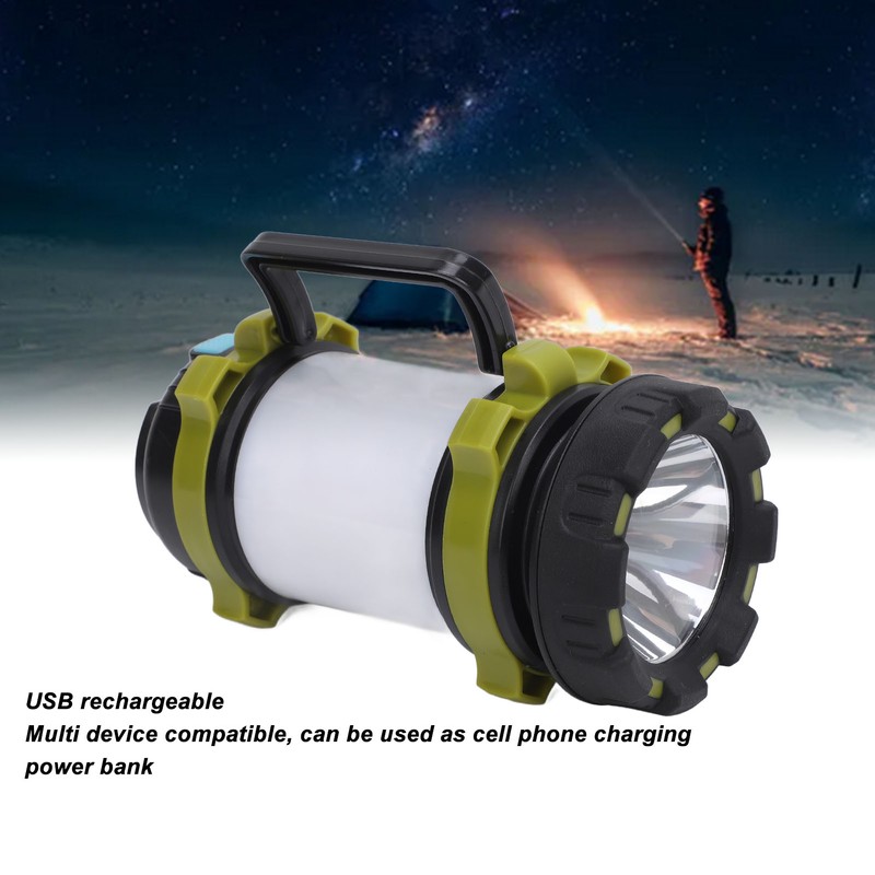 Rechargeable Spotlight Flashlight USB LED Super Bright Handheld Camping Lantern