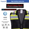 ProtectX Hi-Visibility Solid Front Mesh Back Safety Vest with 6