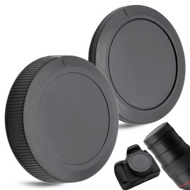 TECHZOCO Front Housing Cap and Lens Cap Compatible with Canon EOS R Ra RP R3 R5 R5c R6 R6II R7 R8 R10 R50 R100 & RF