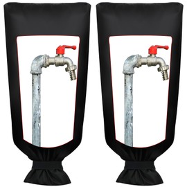 TWOWYHI 2 Pack Outdoor Faucet Cover for Winter,27"Lx15"W Large Hose Cover Socks Outside Garden Faucet Antifreeze for Freeze Protection Insulated Long Water Spigot Cover Reusable Waterproof
