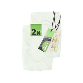 Emily´s Check Pack of 2 Fitted Covers for Neck Pillow Health Pillow 1596.2323, 30-35 x 45-50 cm, Putty