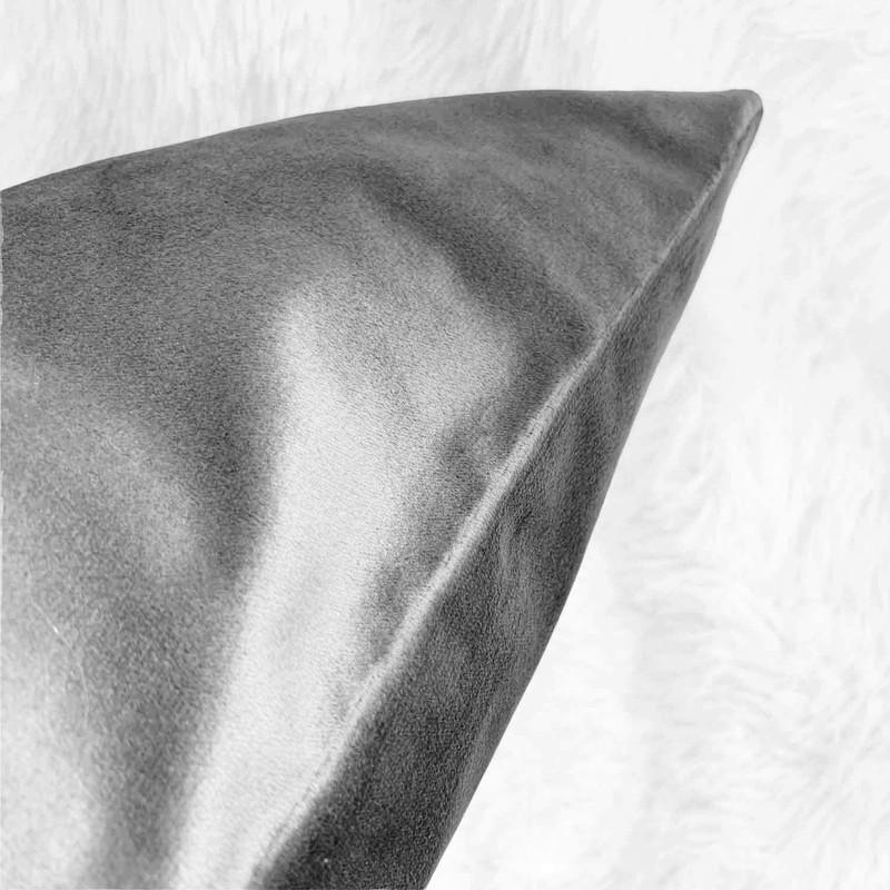 Set of 2 Luxton Velvet Square Cushion Covers Light Grey,