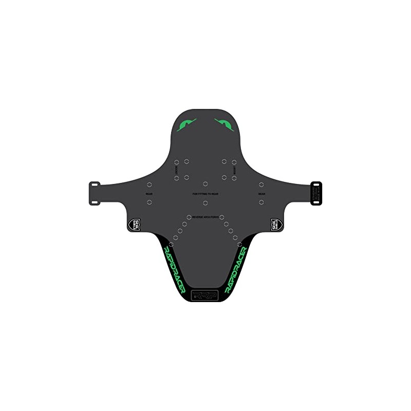 RRP Unisex's Enduro Mudguard, Black/Green, One Size