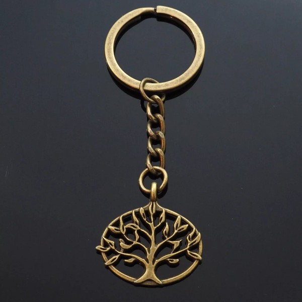 Unbranded Tree of Life Keyring Hollow Leafs Bronze Charm Pendant