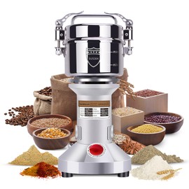Goldtouch 550g Grain Mill Grinder 2000W Electric Stainless Steel Grain Grinder High-Speed Pulverizer Powder Machine for Dry Wheat, Oats, Corn, Pepper and Coffee Beans (550g Stand Type)