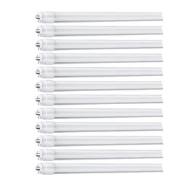 T8 8FT LED Tube Light, 8 Foot T8 LED Tube Light Single Pin FA8 Base, Ballast Bypass 50W 6750LM, 6500K Cool White, Frosted Cover (Replace 150W LED Flourescent Bulbs) Dual-Ended Power AC100-277V 12PACK