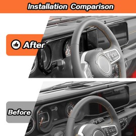 JeCar Carbon Fiber Interior Center Console Dashboard Trim Overlay for 2024+ Jeep Wrangler JL (2pcs)