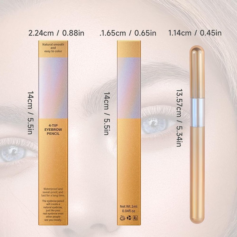 Paquete de 2 Lápices de Cejas Microblading Nuevos 2026, Impermeables,