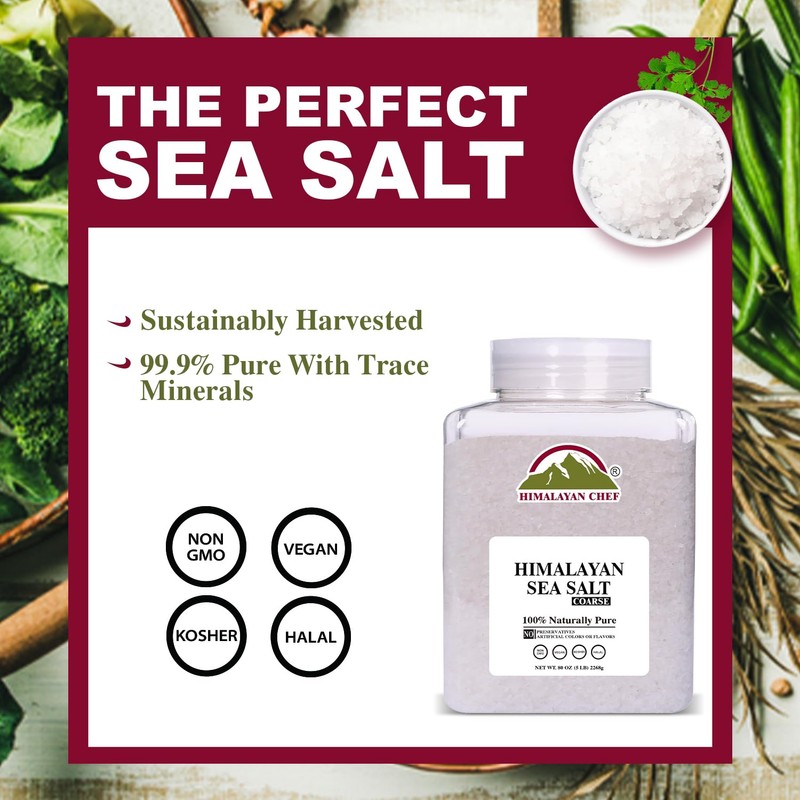 Himalayan Chef Coarse Grain Salt – 5 lb Jar for