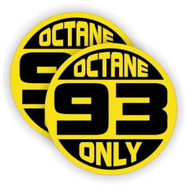 93 OCTANE ONLY Automotive Fuel Decals | Racing Gas Door Stickers | Gasoline Pump Pump Labels | Vinyl Markers for Car Truck SUV