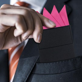 Mantieqingway Prefolded Pocket Squares for Men,Masculine Polyester Suit Handkerchiefs Pocket Hankies for Wedding Party (A Hot Pink)