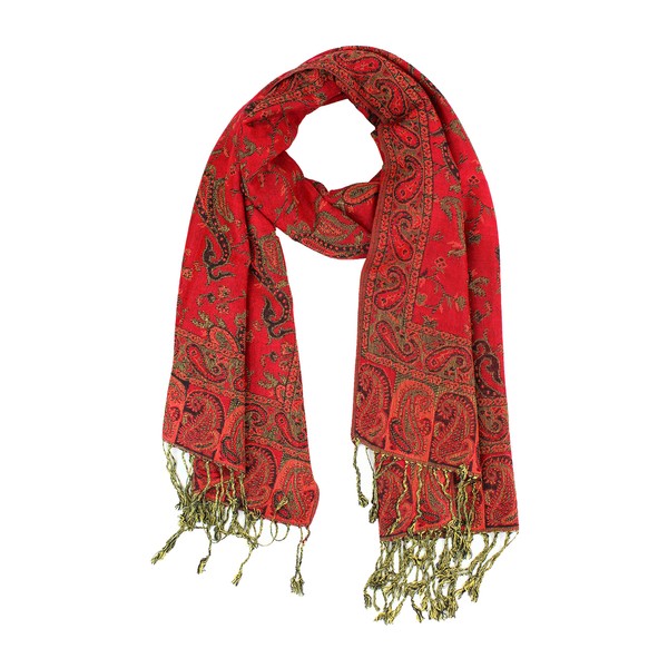 PASKMLNA - Chal reversible de cachemira, colores elegantes, #1Rojo, L