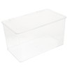 KOMBIUDA Clear Desktop Storage Box with Lid Transparent Multi-purpose Organizer