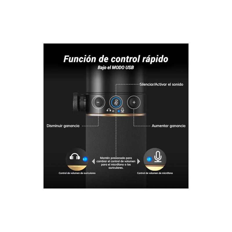 Micrófono Dinámico USB/XLR para PC, TONOR Profesional microphone Vocal con