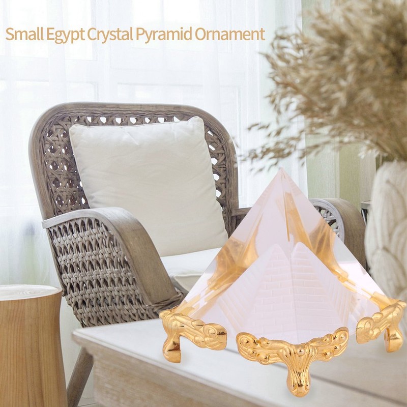 Walfront Crystal Pyramids Figurine, Egyptian Pyramids Figurine Statue Model with