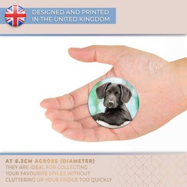 Destination Vinyl ltd Magnet for Refrigerator, Fridge - Cute Black Puppy Labrador Dog for Office, Cabinet and Whiteboard, Magnetic Stickers, 14856