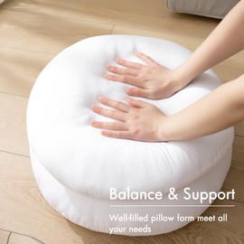 MIULEE 18 Inch Round Throw Pillows Pillow Insert, Floor Pillow Form Stuffer Sham for Decorative Cushion Bed Couch Sofa Wedding