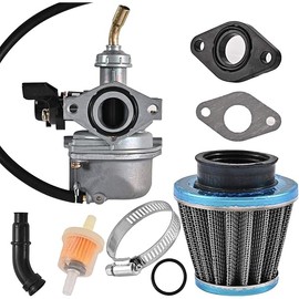 PZ19 Carburetor Compatible with CRF ATV Dirt Pit Bike Taotao 50cc 70cc 80cc 90cc 110cc 125cc 4 Stroke ATV Go Kart Pit Dirt Bike Quad Carb together with Fuel Filter 35mm Air Filter and Gasket.