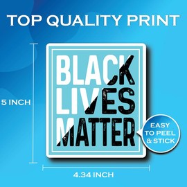 Black Lives Matter Blue Sticker - BLM Proud Black Heritage Month Solidarity Equal Rights Sticker - Premium Quality Vinyl Bumper Stickers 2-Pack | 5-Inch on Widest Side | Made in USA - FHJ1076