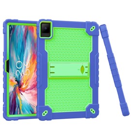 Doemoil for TCL TAB 10 NXTPAPER 5G 10.4 Inch Tablet Case with Shoulder Strap Hard Back Hybrid Shockproof Kids Friendly Case for TCL TAB 10 NXTPAPER 5G 10.4 Inch Model 9199S Tablet (Navy Blue/Green)