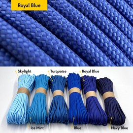 EdcX Paracord 4mm, 35+ Solid Colors (10m, 15m, 30m, 50m, 100m, 300m) | Ideal for Crafting, DIY, Camping, Survival, Outdoor | 100% Nylon Rope 4mm | Tactical Cord 550 Type III (Royal Blue, 50 m)