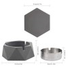 Concrete Ashtray with Lid Geometric Ashtray Outdoor Ashtray with Stainless