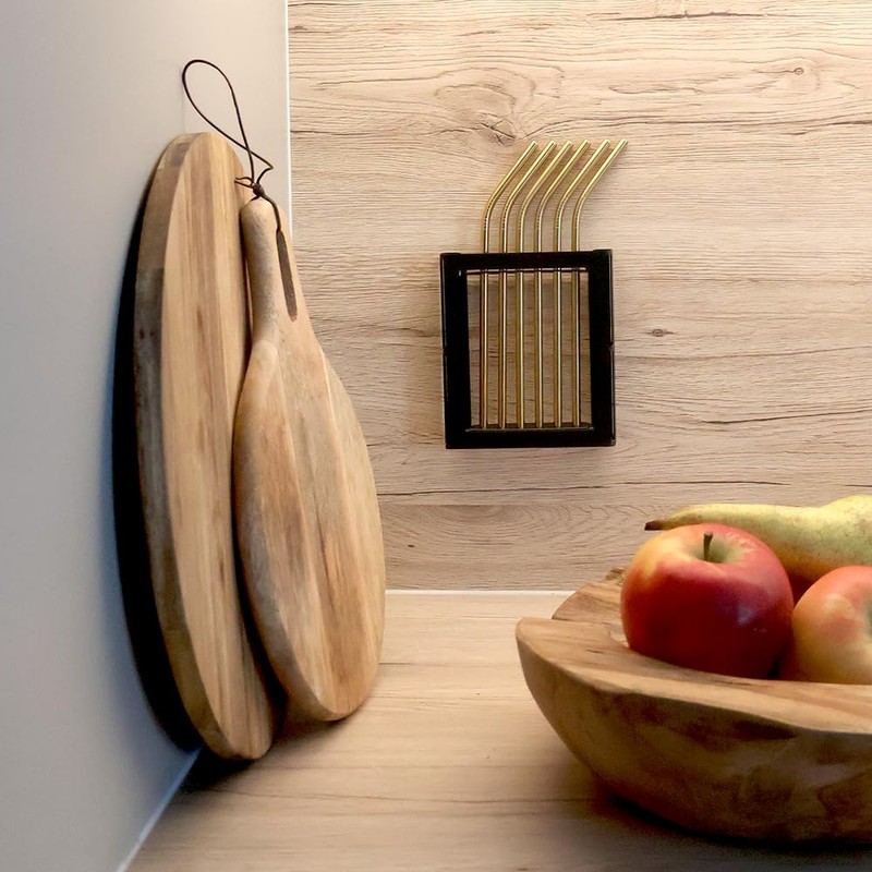 Straw Holder (Black) Reusable Drinking Straws Storage for Reusable Drinking