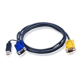 ATEN PS/2 to USB Intelligent KVM Cable - SPHD15M to VGA & USB A 2L5203UP, 10 Feet