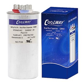 COOLWAY 60/5 uF 60+5 MFD ±5% 370V o 440V Capacitor de arranque dual para motor de arranque o bomba de calor, condensador, bomba de piscina
