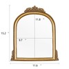 OIGUMR OIGUMR Gold Ornate Baroque Mirror Hanging Mirror Arched Makeup
