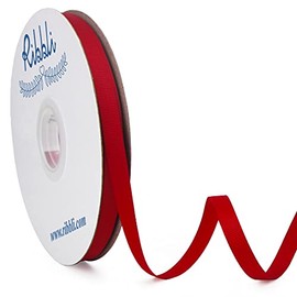 Ribbli Red Grosgrain Ribbon, 3/8 inches x Continuous 50 Yards,Use for Bows DIY Hair Accessories,Gift Wrapping,Craft and Sewing