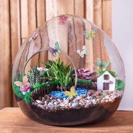 FOIMAS Miniature Butterflies,50 Pcs Micro Butterfly for Crafts Fairy Garden Dollhouse Micro Landscaping Resin Decoration