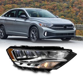 AKKON - Fits 2019-2023 VW Jetta S/Sport/SE [LED Low/High Beam] Projector Headlight Passenger Right Side Replacement